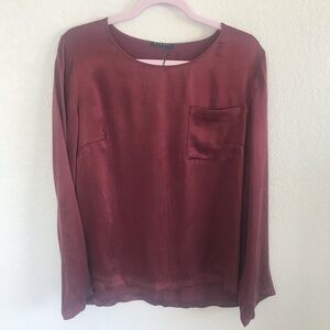 Sisley Maroon Artificial Silk Top  size medium
